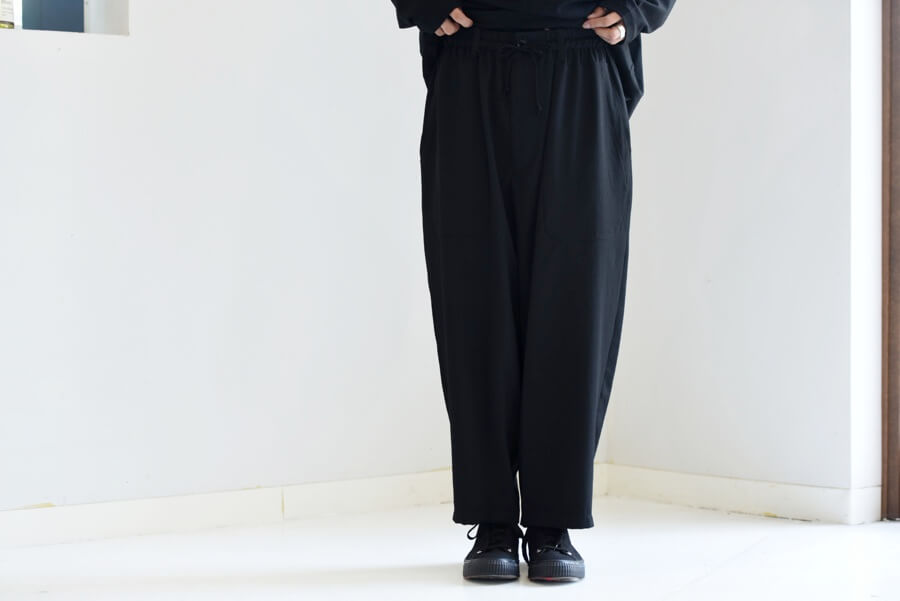 ポケットいっぱい yohjiyamamoto ワイドパンツ ウールギャバジン