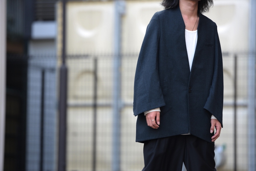 織り柄チェック ka na ta 10years jacket wool gabardine - テーラード