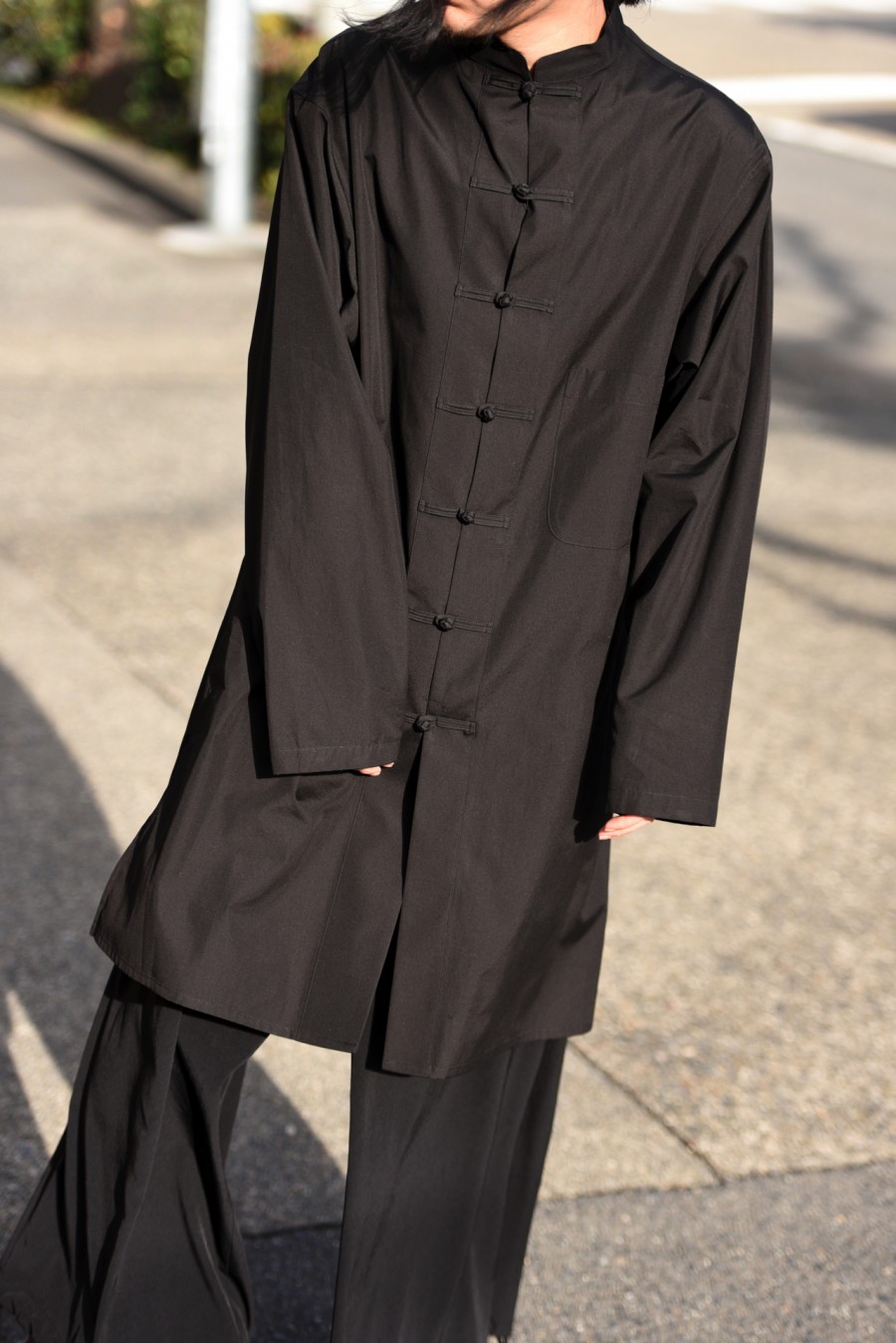 yohji yamamoto ノーカラーロングブラウス | kinderpartys.at